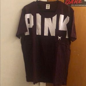 VS PINK Burgundy Campus Tee
